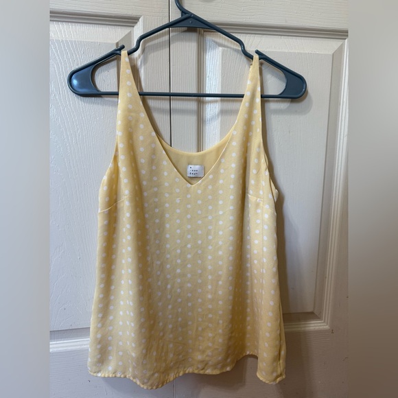 A new day yellow polka dot tank top size small - Picture 1 of 5